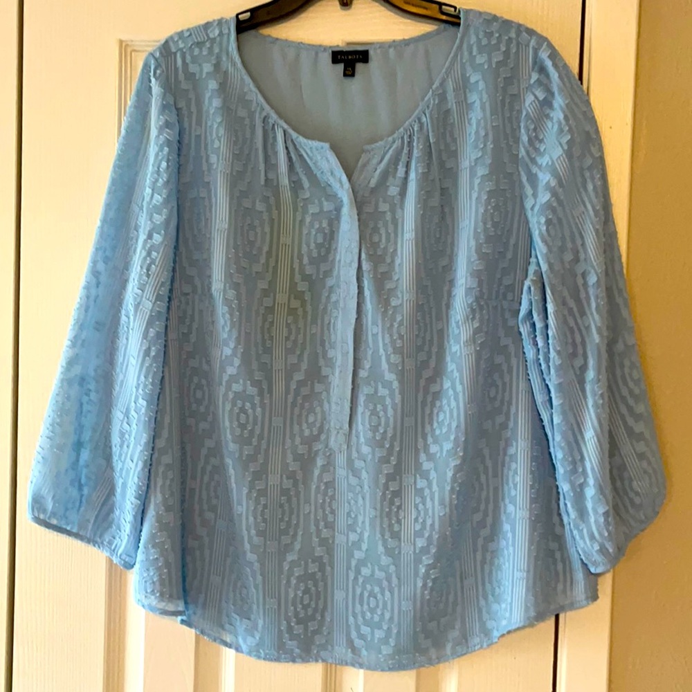 Talbots, XL, sky blue blouse